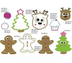 Stickserie - Weihnachtsfreunde Kawaii